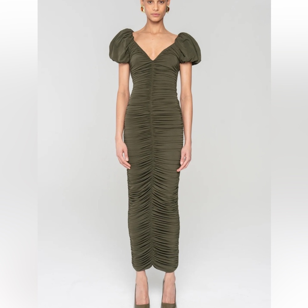 NEW RONNY KOBO lupine gathered bodice dress in green size medium
